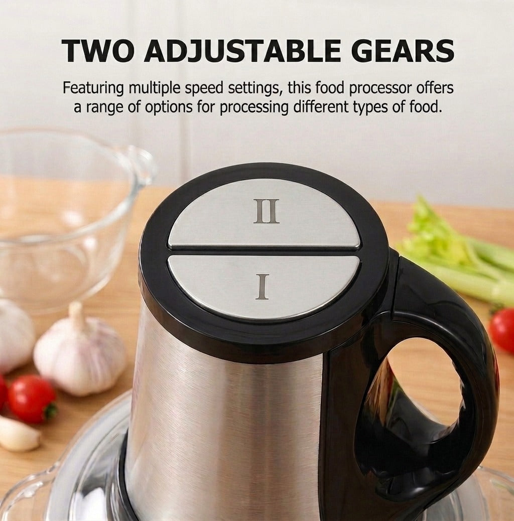 3L Heavy-Duty Electric Food Chopper | Stainless Steel Series | 2 Speed Levels