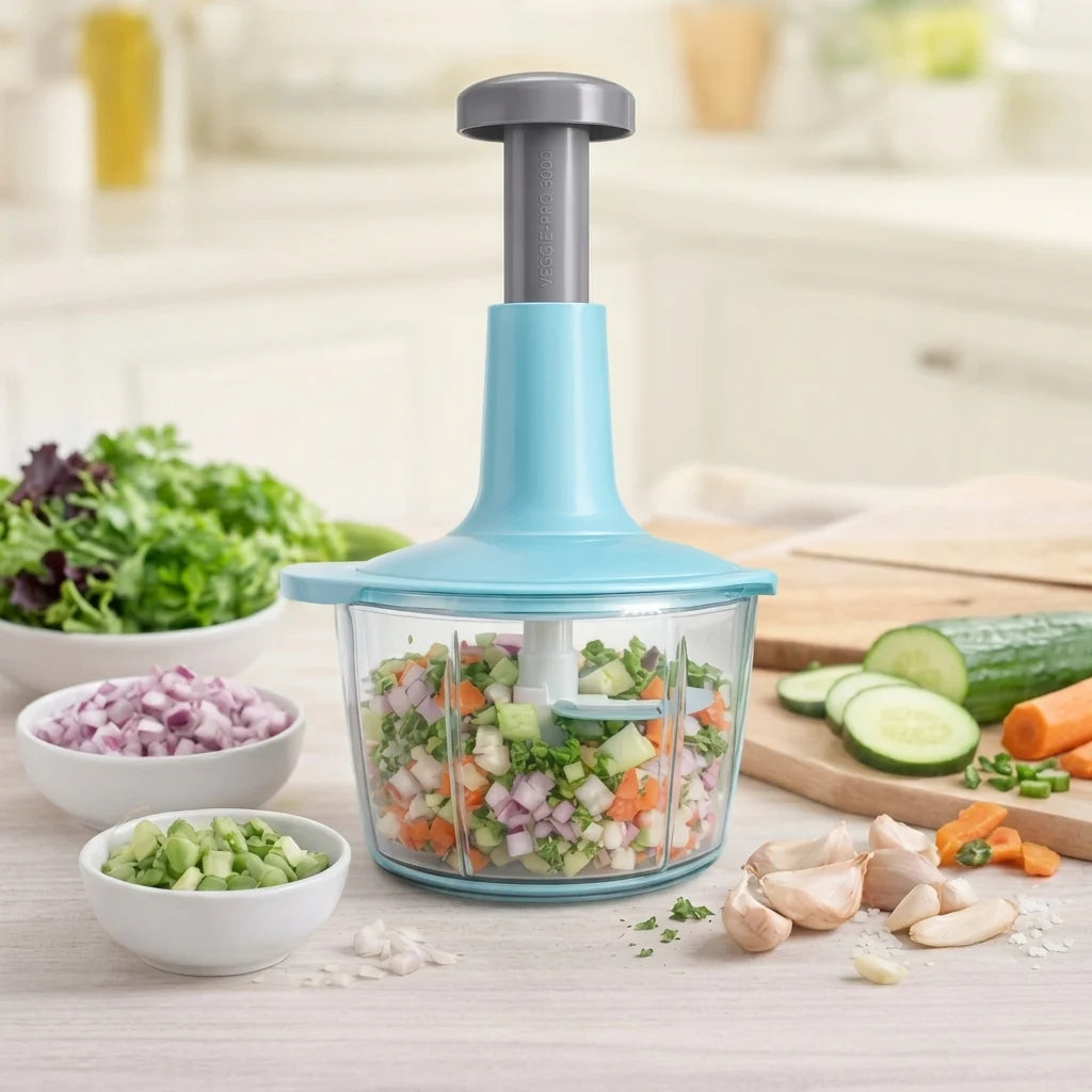 1.5L Multifunctional Manual Hand Food Chopper – No Mess No Tears
