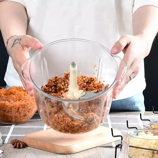 1.5L Multifunctional Manual Hand Food Chopper – No Mess No Tears